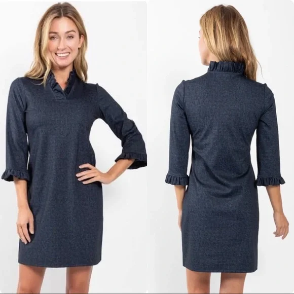 Jude Connally Aqua Long Sleeve Dress - Picture 2 of 15